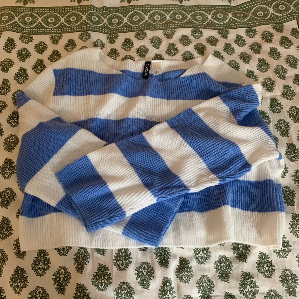 Striped blue and white sweater